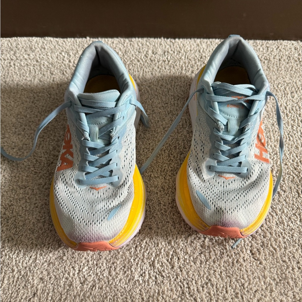 Hoka Sneakers in Light Blue and Yellow